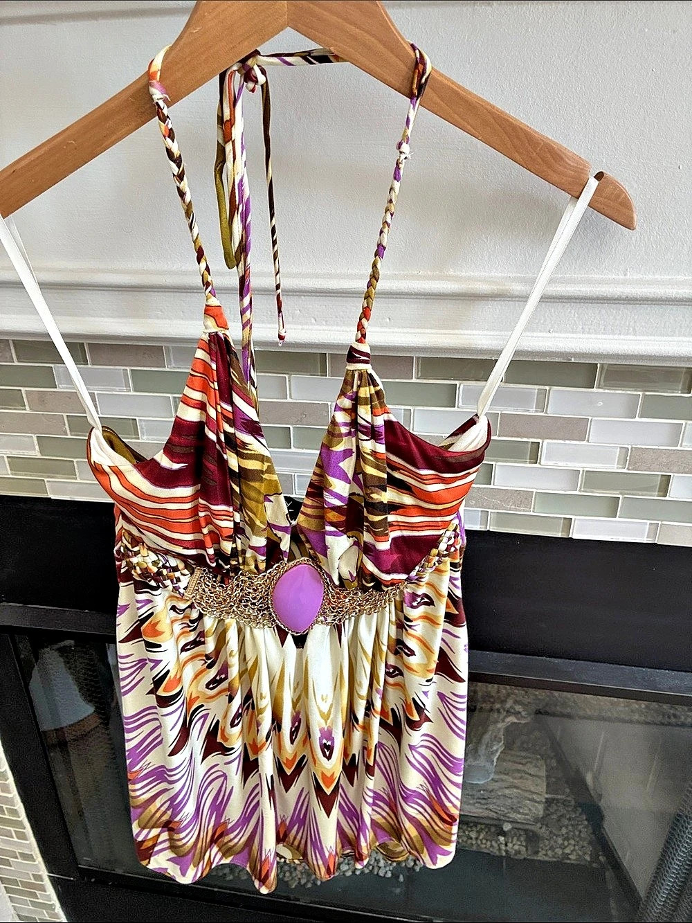 Sky Multicolor Abstract Cami Size Large Like New